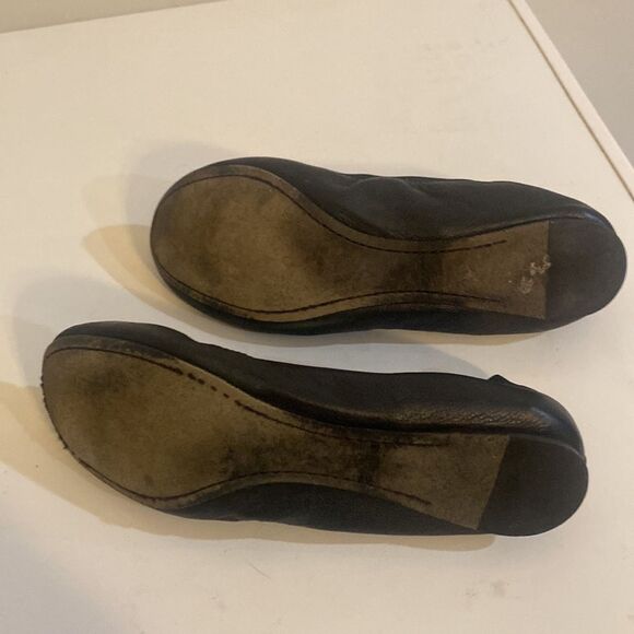 Tory Burch, black, ballerina flats, slip on shoes. Logo shoes - Picture 3 of 4